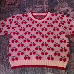 🍒Red & White Cherry SweaterNWOT🍒